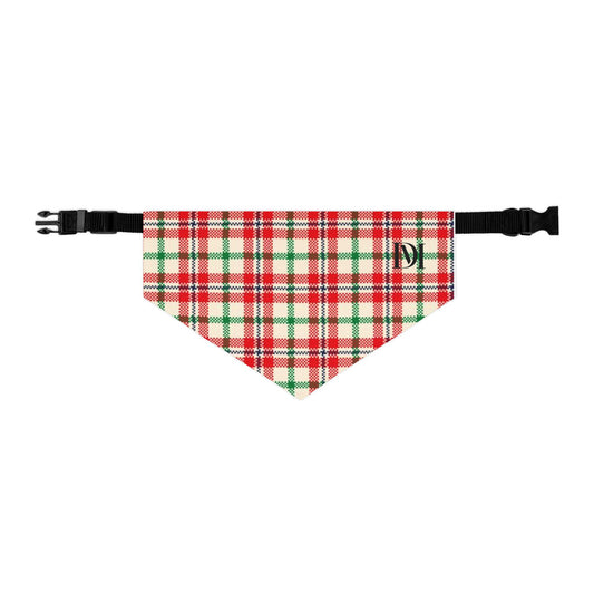 Festive Plaid Pet Bandana Collar - Holiday Accessory for Dogs